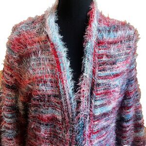 Band of Gypsies long multicolor fluffy duster sweater Band of the Free